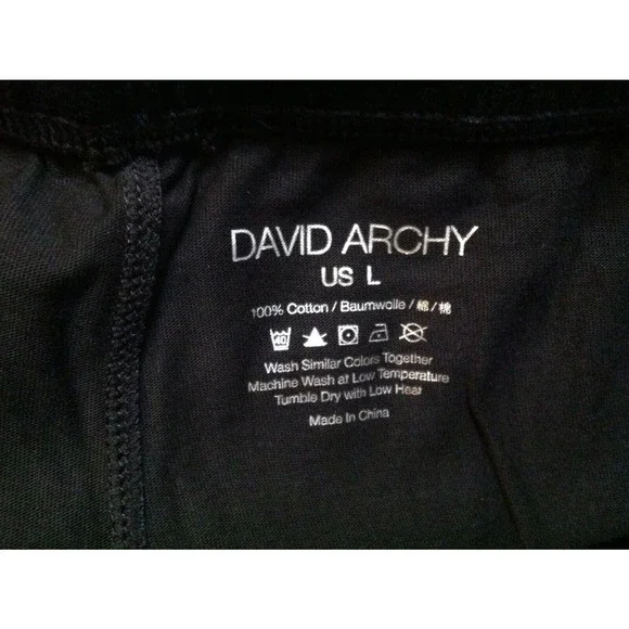 DAVID ARCHY MEN'S NEW BLACK 100%COTTON 2PC PAJAMA SET SIZE: L - Picture 11 of 16